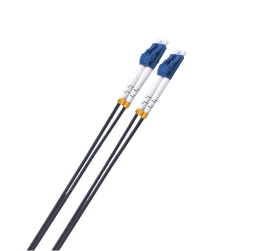 8ware 1.5m LC-LC OS2 Single Mode Dual-Core Fibre / Fiber Optic Cable UPC Duplex Armoured Low Smoke Zero Halogen (LSZH) Jacket Black