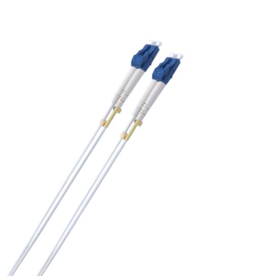 8ware 3m LC-LC OS2 Single Mode Dual-Core Fibre / Fiber Optic Cable UPC Duplex Armoured Low Smoke Zero Halogen (LSZH) Jacket White