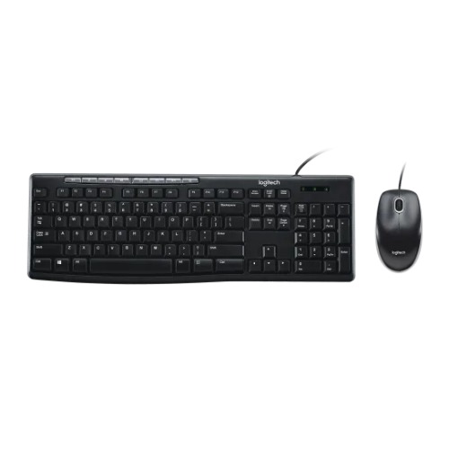 Logitech MK200 USB Media Keyboard and Mouse Combo - 1000dpi USB Full-size Keyboard, Thin profile, play/pause, volume, the Internet, e-mail