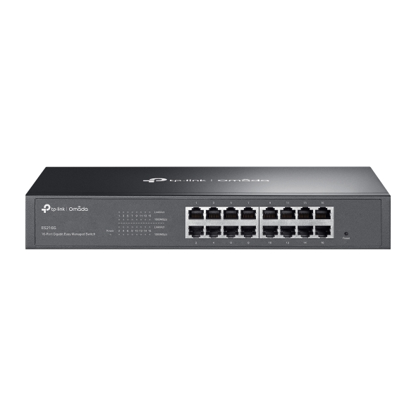 (CH)TP-Link ES216G Omada 16-Port Gigabit Easy Managed Switch, Flow Control, Loopback Detection, Port Isolation, Port Mirroring, LAG, VLAN, IGMP Snoopi