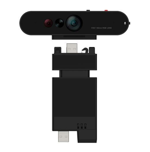 LENOVO ThinkVision MC60 (S) Monitor Webcam 1080p IR & RGB dual‑sensor Adjustable FOV: 65°-90° AI enhance noise‑cancelling MIC Physical privacy shutter
