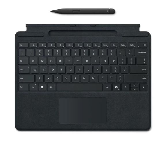 Microsoft Surface Pro 8/9/X/10/11/12 Business Signature Mechanical & Backlit Key Large Type cover Keyboard Black with Slim Pen