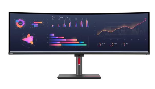 LENOVO ThinkVision P49W-30 49' Dual QHD Curve Monitor IPS 5120x1440 32:9 Height Adjustable Tilt Swivel DP HDMI TBT4 USB-C Hub USB-B LAN Audio VESA 3yr