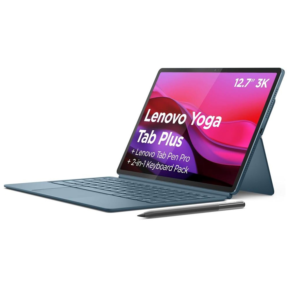 Lenovo Yoga Tab Plus AI Wi-Fi 12.7' 16GB/512GB with Keyboard & Pen - Tidal Teal(ZAEG0045AU)*AU STOCK*, 13MP/13MP, Android, 10200mAh, 1 Year Warranty