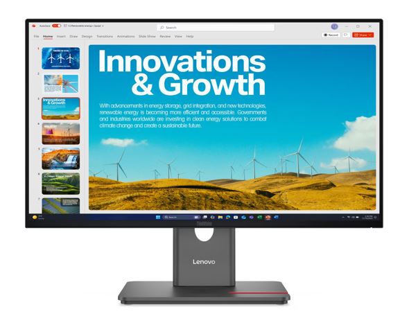 LENOVO ThinkVision P24qd-40 23.8'/24' QHD IPS Monitor 2K 2560x1440 16:9 Height Adjustable Tilt Swivel Pivot HDMI USB-C DP1.4 4xUSB3.2 Hub RJ45 LAN 3yr