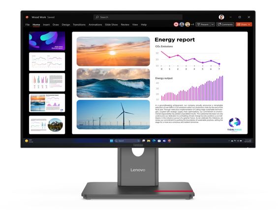 LENOVO ThinkVision P24Q-40 23.8'/24' QHD USB-C Docking Monitor 2K 2560x1440 16:9 IPS Height Adjustable Tilt Swivel Pivot DP HDMI USB-C Hub VESA