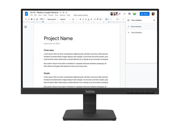 LENOVO ThinkVision S22-4E 21.5' FHD IPS Monitor 1920x1080 100Hz 16:9 4ms Anti-Glare Titl VGA HDMI VESA 3yr wty Black