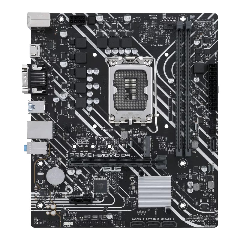 ASUS PRIME H610M-D D4-CSM mATX-Motherboard, LGA1700, DDR4 64GB, PCIe 4.0, 1× M.2, 1GbE