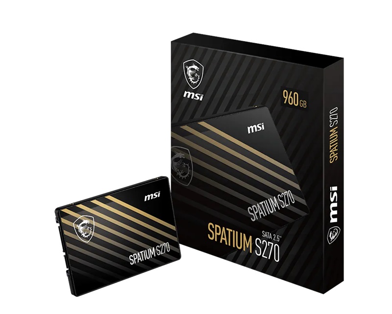 MSI SPATIUM S270 SATA 2.5' 960GB,  PHISON S11, 3D NAND, SATA III 6Gbps, Sequential Read up to 500MB/s, Sequential Write up to 450MB/s, 250 TBW, 5Y WTY