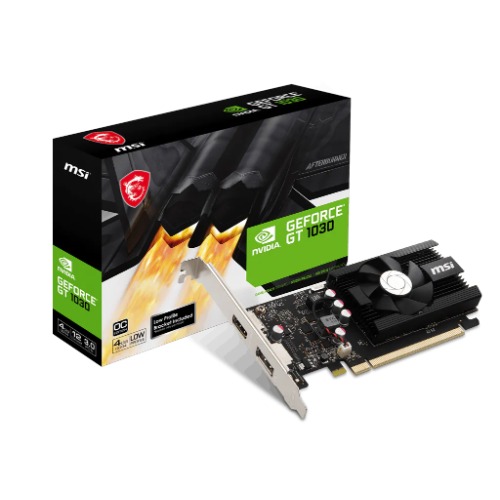 MSI nVidia GeForce GT 1030 4GD4 LP OC Video Card, PCI-e 3.0, 1430 MHz Boost Clock,  1x HDMI 2.0, 1x 1.4a