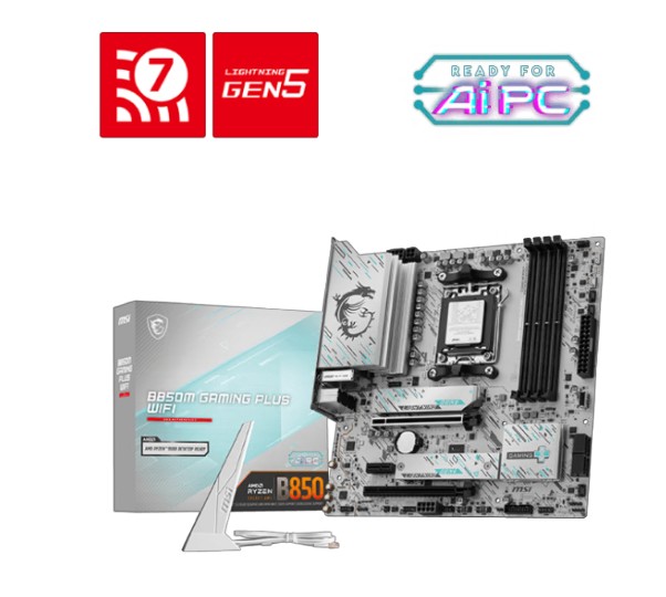 MSI B850M GAMING PLUS WIFI, AMD AM5, 4 x DDR5 up to 256 GB, 1 x HDMI, 2 x PCI Express x16, 2 x M.2, 4x USB 2.0, Wi-Fi 7