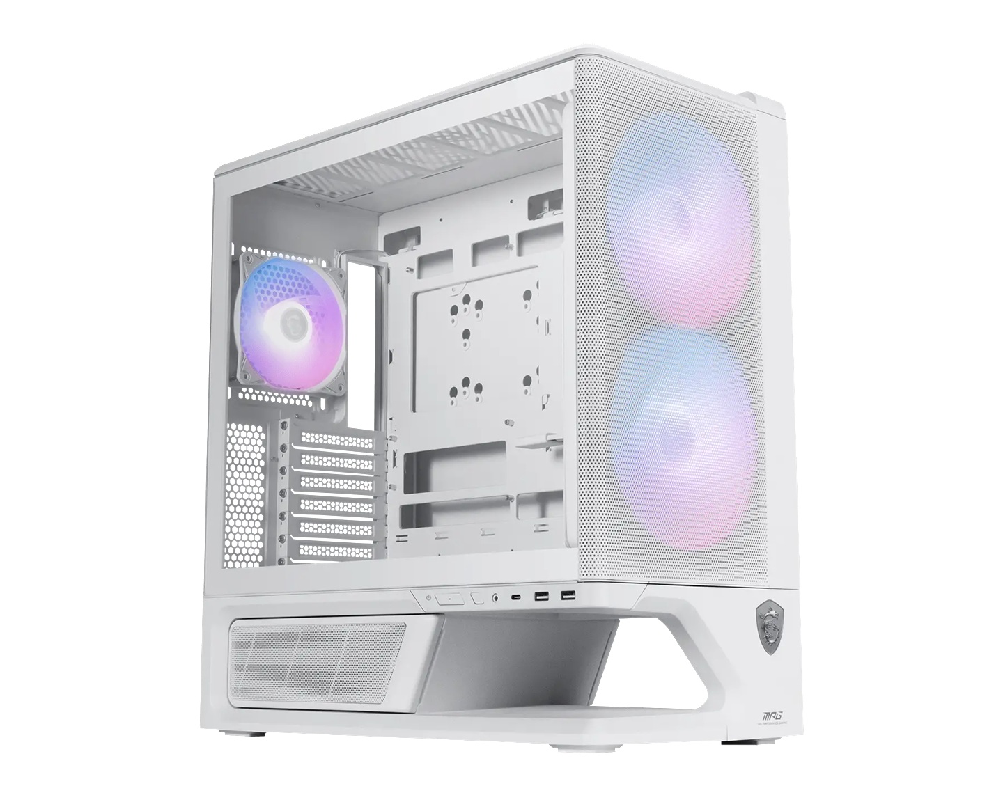 MSI MPG VIXTA 300R AIRFLOW PZ - WHITE, Mid-tower case with mesh front, 3 ARGB fans, USB-C 20Gbps, ATX support, optimized airflow