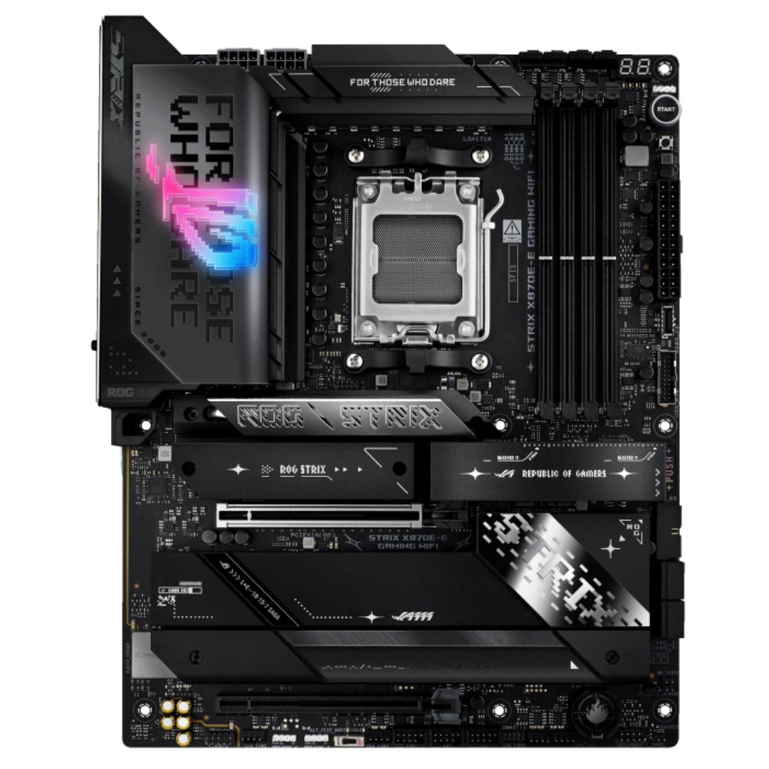ASUS AMD ROG STRIX X870E-E GAMING WIFI (AM5) ATX Motherboard, DDR5 256GB, PCIe 5.0, 5× M.2, Wi-Fi 7, 5GbE