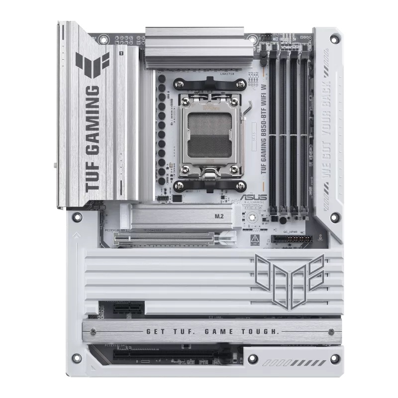 ASUS AMD TUF GAMING B850-BTF WIFI W (AM5)  ATX Motherboard, DDR5 256GB, PCIe 5.0, 3× M.2, Wi-Fi 7, 2.5GbE, BTF 600W GPU Power