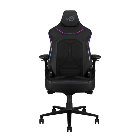 ASUS ROG Courser Gaming Chair - Black, Aura RGB, Dynamic Recline, 4D Armrests, Adjustable Lumbar Support, 90°–155° Recline, Magnetic Headrest