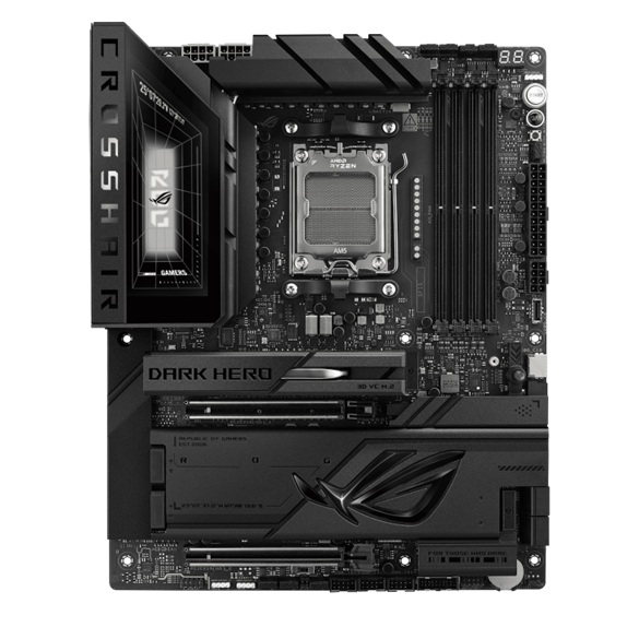 ASUS AMD ROG CROSSHAIR X870E DARK HERO (AM5) ATX Motherboard, AM5, DDR5 256GB, PCIe 5.0, 5x M.2, Wi-Fi 7, 10GbE+5GbE, USB4, ATX, 2yr wty