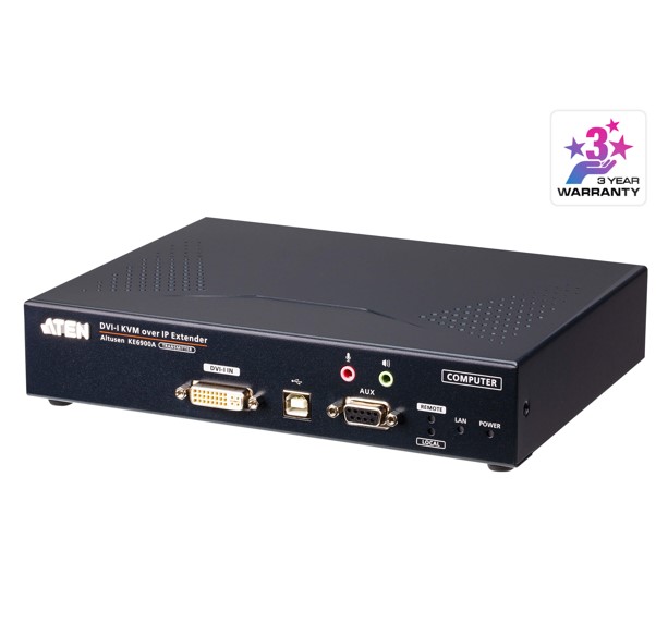 Aten DVI Single Display KVM over IP Transmitter with SFP Fibre Optic network Connection