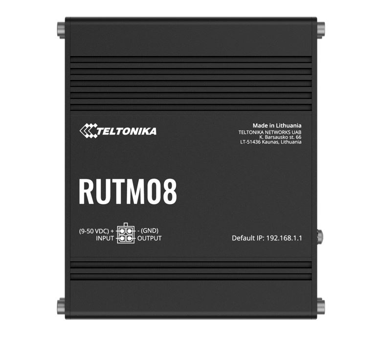 Teltonika RUTM08 Industrial Wired Router, 4 Gigabit RJ45 Ports,128 tag/port-based VLANs, PSU included