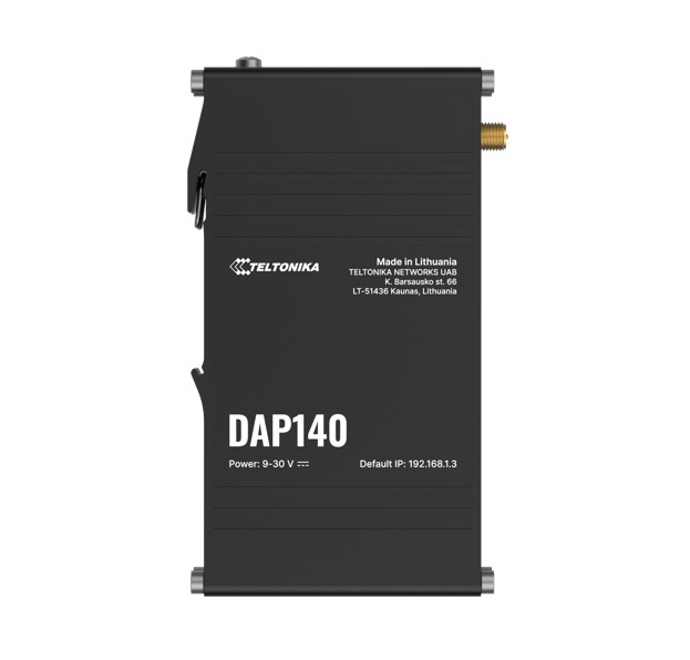 Teltonika DAP140 Industrial Wireless Access Point with Mesh Wi-Fi & Fast Roaming, 2 x 10/100 RJ45, Dual LAN & Passive PoE-In, DIN RAIL, PSU excluded.