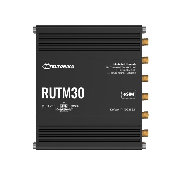 Teltonika RUTM30 Compact 5G Router, 5G dual SIM cellular, 2 Gigabit Ethernet ports, Dual-Band Wi-Fi, Backward Compatible with 4G, PSU included