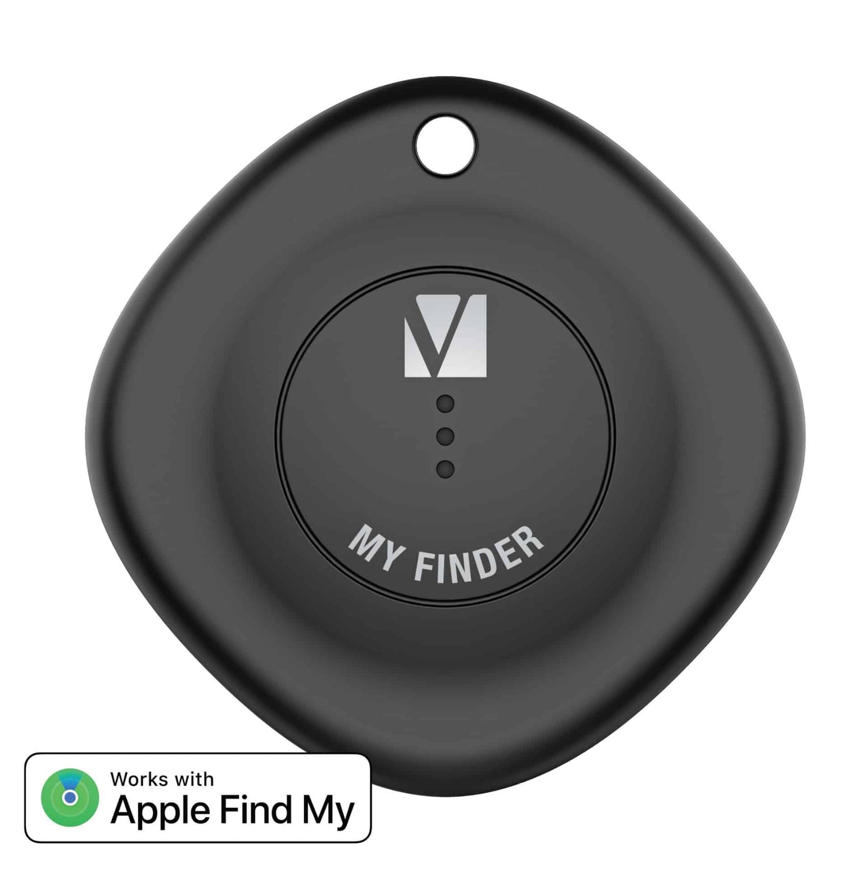 Verbatim Bluetooth Tracker My Finder Black,  IP66, IOS Iphone, Ipad, Macbook, Long Life, Pets, Kid, Luggage, Backpack Apple Find My Retail Pack 66840