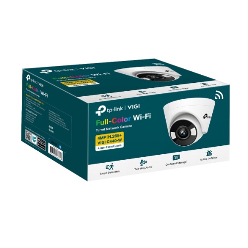 TP-Link VIGI 5MP C450(4mm)  Full-Colour Turret Network Camera, 4mm Lens, Two-Way Audio, Corridor Mode, Smart Detection 3YW