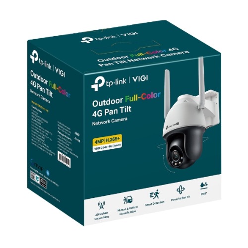 (E)TP-Link VIGI 4MP C540-4G(4mm) Outdoor Full-Color 4G Pan Tilt Network Camera, 4mm Lens, 4G Mobile Networking, Automatic Tracking, 360° Monitoring: