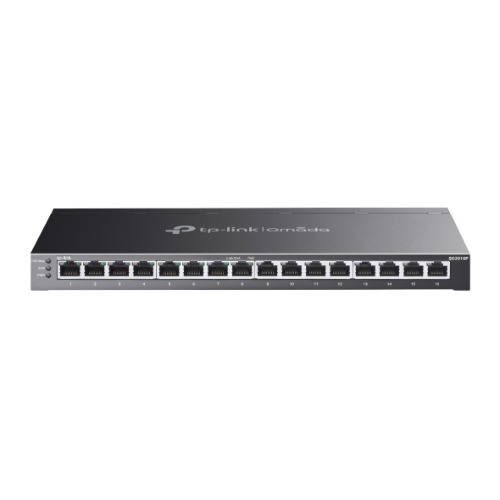 TP-Link SG2016P Omada 16-Port Gigabit Smart Switch with 8-Port PoE+ , Integration with Omada SDN Controller, Static Routing, 802.1Q VLAN, STP/RSTP/MST