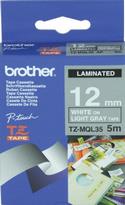 Brother TAPE WHITE ON LIGHT GRAY 12MM