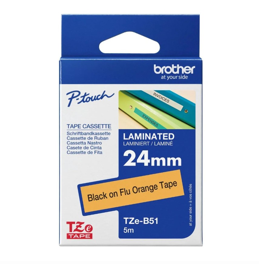 Brother 24MM Fluoro Organge TZ
