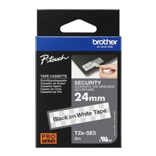 Brother 24mm Black on White Security TZE Tape