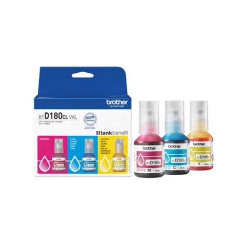 Brother BTD180 COLOUR VALUE PACK 1X CYAN, 1X MAGENTA, 1X YELLOW - for DCP-T580DW