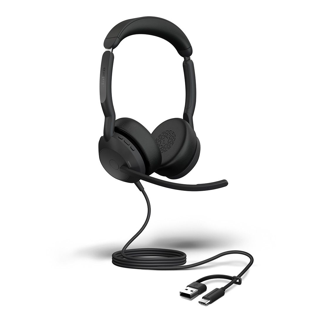 Jabra Evolve2 50, USB C/A UC Stereo Headset, Bluetooth®, 4 microphones, Active Noise Cancellation, Busylight, Call management, Air Comfort technology