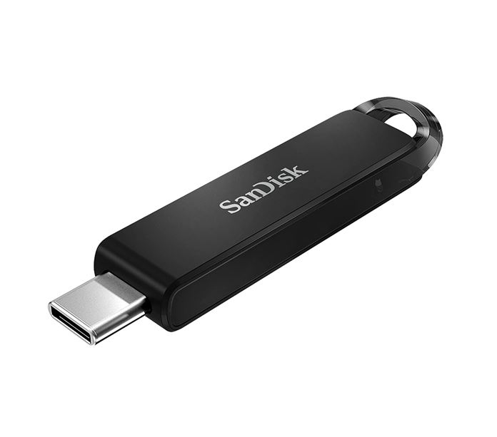 (LS) SanDisk Ultra USB Type-C Flash Drive, CZ460 128GB, USB Type C 3.1, Black, Super-thin Retractable, 5Y