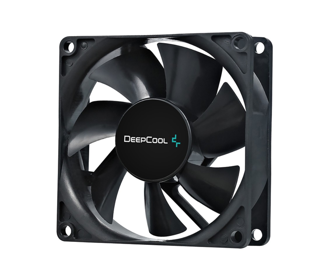 DeepCool 80mm Hydro Bearing Case Fan Molex 20dB 1800rpm 82g, High Quality Black Material, Low RPM