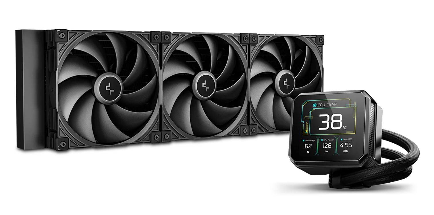 DeepCool SPARTACUS 420 Fully Customisable 6th Gen Liquid Cooler, Thick Tracking Balancing Fans, 3.4' IPS LCD