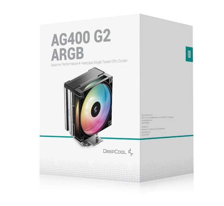 DeepCool AG400 ARGB G2 Superior Performance 4 Heatpipe Single Tower CPU Cooler