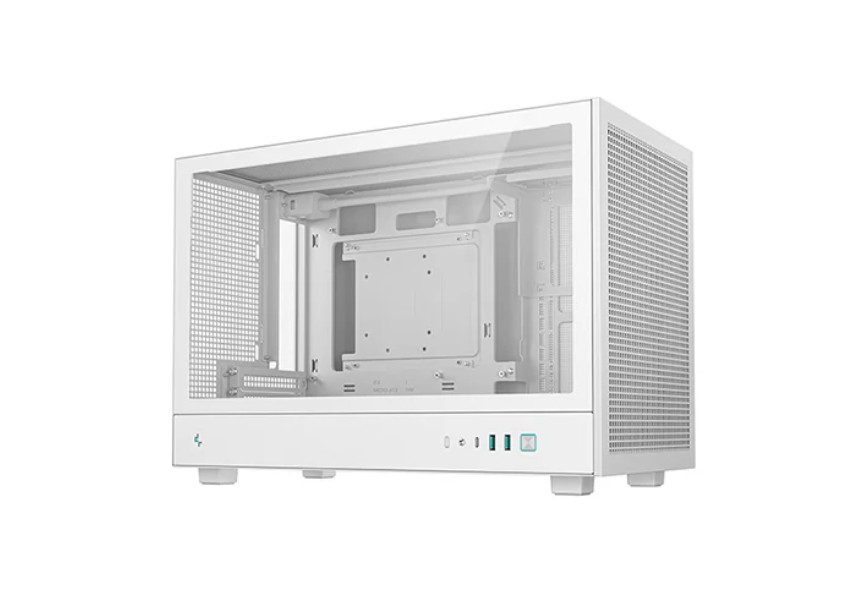 DeepCool CH260 WH M-ATX Case, Extremely Portable Size，Abundant Airflow Ventilation，Mesh and Glass panels，Up to 360mm Liquid Cooling
