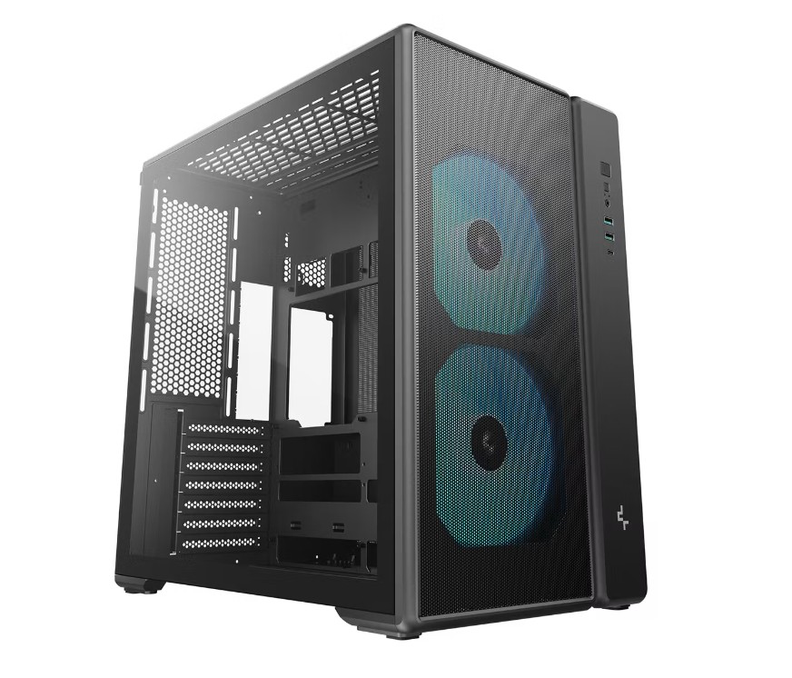 DeepCool CG590 MESH 2F Mid Tower ATX Case, 2 Pre-installed Fan, USB3.0 x2,Gen2 Type-C x1,HD Audio x1