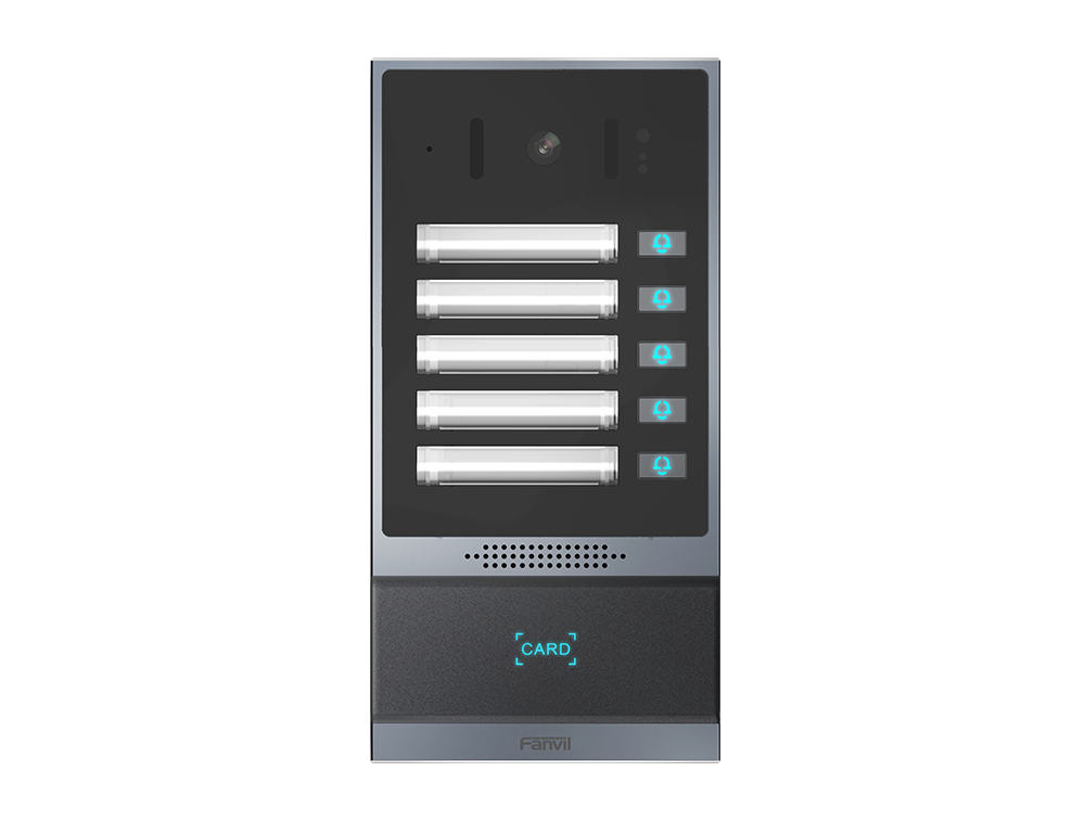 Fanvil i63 multi-tenant SIP door phone w/ 5 speed-dial keys,2.5W speaker,NFC access,3DI/2DO,IP66/IK07 protection, TF card support,wall/flush mounting