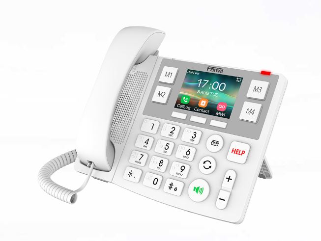 Fanvil X305 big button IP phone, 2 SIP lines, 3.5in color display, Wi‑Fi, Bluetooth 4.2, PoE, hearing aid compatible, KT10/KT20 compatibility