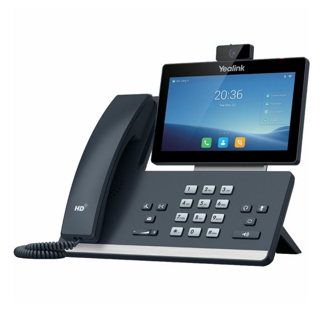 Yealink T58W-C 16 Line IP HD Android Phone with HD Camera, 7' colour touch screen, HD voice, Dual Gig Ports, Built-in Bluetooth& Wifi, USB 2.0 *LS