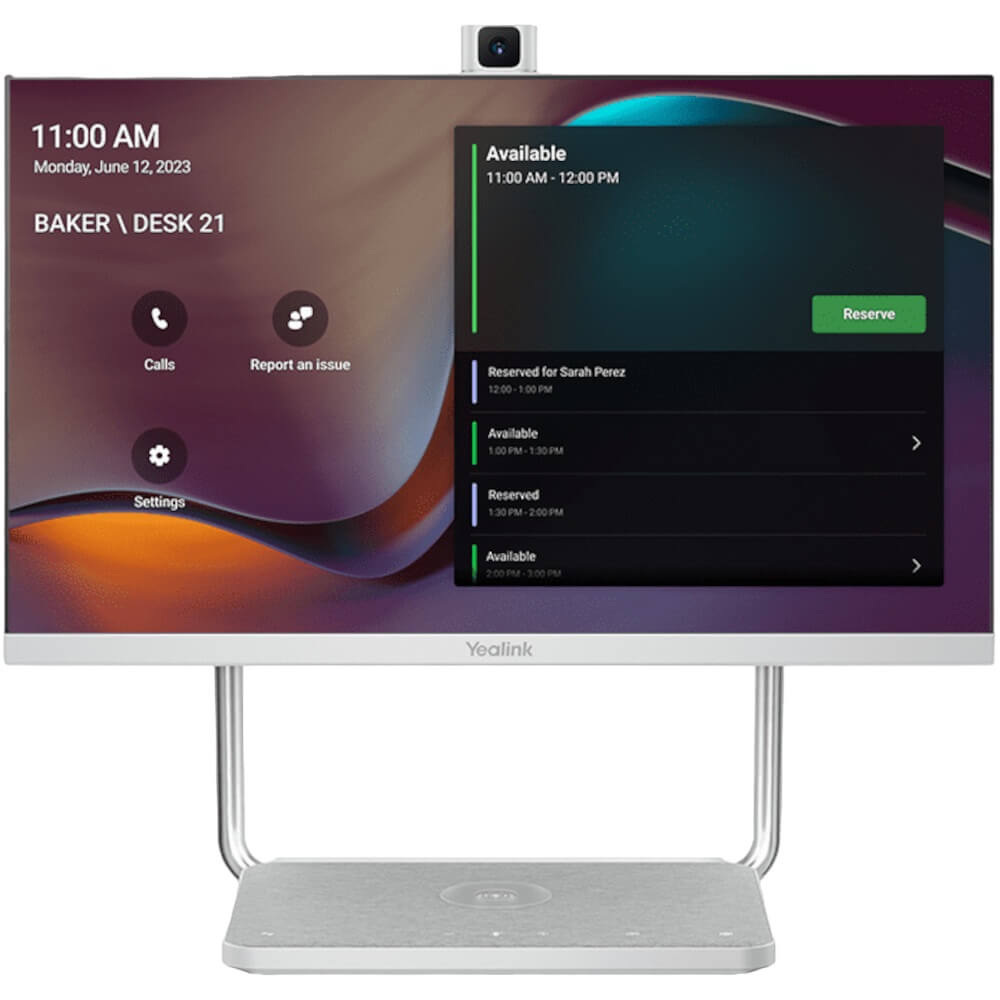 Yealink DeskVision A24 Microsoft Teams Display For Personal Collaboration, 24'Touch Screen, 4K Camera, Built-in Audio, Wireless Charging