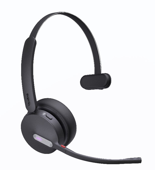 *LS Yealink WH64 Hybrid Mono Teams DECT Wireless Headset, DECT & Bluetooth Hybrid Wireless Technology, 3-Mic Noise Cancellation, Teams, Dongle WDD60