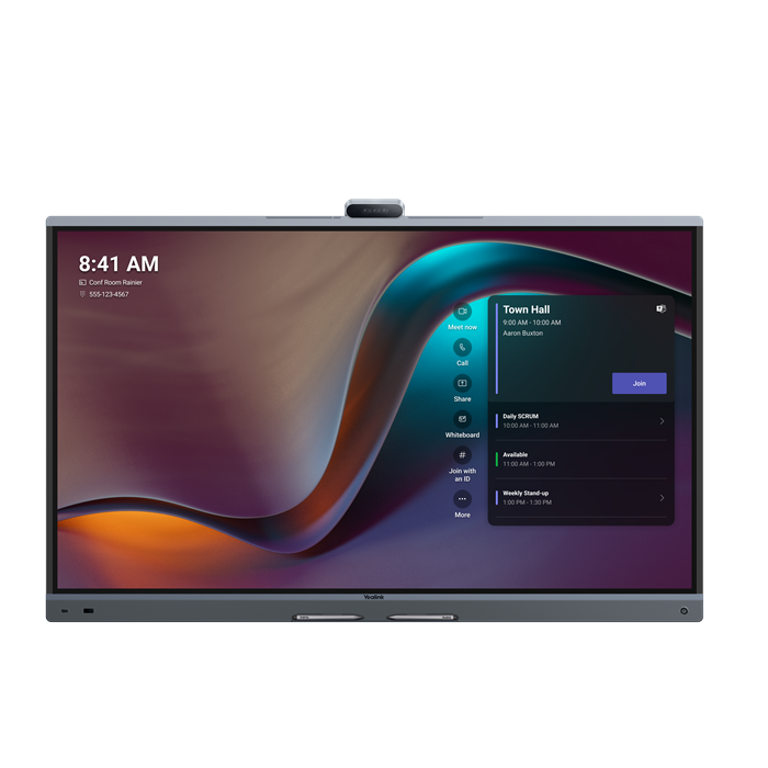 Yealink MB65Pro-A02 65'' MeetingBoard Pro Teams Rooms display, 4K touchscreen, 3x50MP cameras, 16 MEMS microphones, IntelliFocus, BYOD, Zoom Rooms