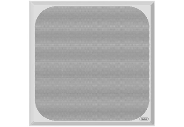 Yealink CM50 ceiling microphone, 127 MEMS microphones, beamforming, 6 pickup zones, 8m pickup range, AI noise reduction, AEC, Dante AES67, Teams Room