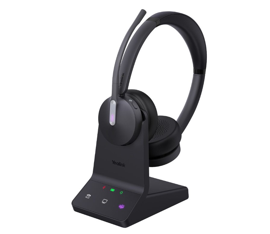 *Last Stock Yealink WH64 Hybrid Dual with Charging Stand Teams DECT Wireless Headset, DECT & Bluetooth 3-Mic Noise Cancellation, DECT Dongle USB-A WDD
