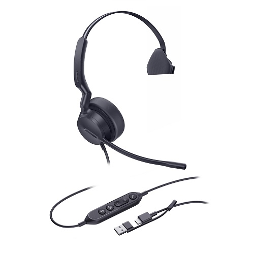*LS Yealink UH42SE Mono Teams USB-C/A Microsoft Certified Teams USB Wired Headset, Noise-Canceling Microphone, Leather Ear Cushions Control