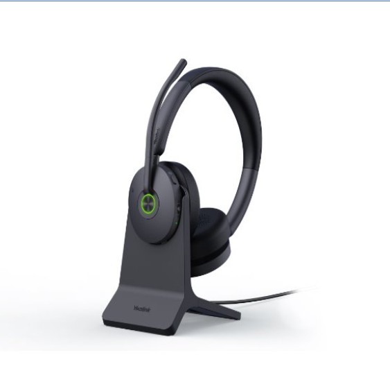 Yealink WH68 Hybrid with Charging Stand DECT & Bluetooth  Wireless Technology, 4-Mic Hybrid ANC, 4-Mic Noise Cancellation, All-Day-Wearing Comfort