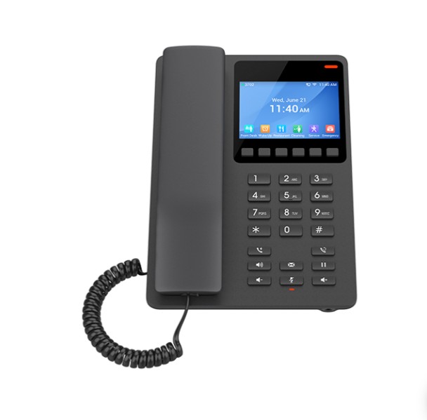 Grandstream GHP631W Desktop Hotel Phone, 3.5' Color LCD, PoE, Dual-band WiFi 6, Black